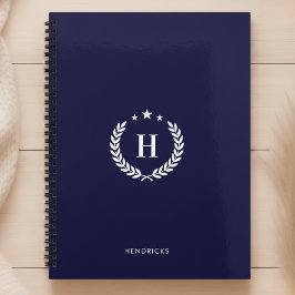 Agenda Monograma Azul Royal Fitness Minimalista Moderna