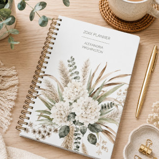 Agenda Monograma Botânico Boho Elegante