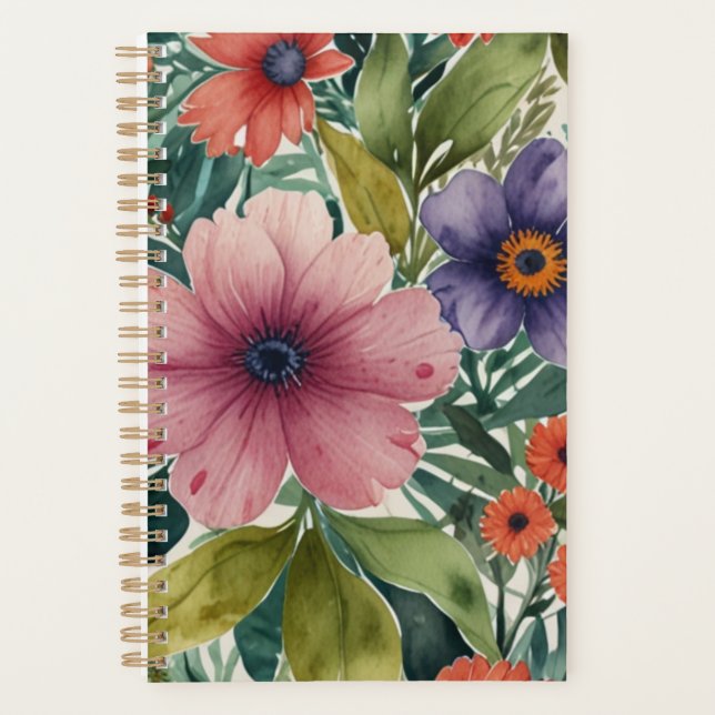 Agenda Monograma Botânico Tropical Ousado (Frente)