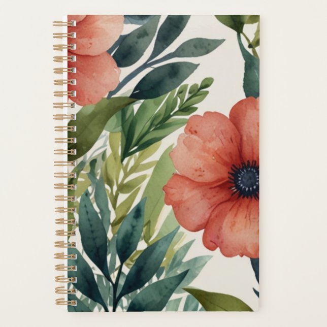 Agenda Monograma Botânico Tropical Ousado (Frente)
