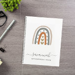 Agenda Monograma branco de cinza rosa de ouro moderno 202<br><div class="desc">Decorado com um abstrato moderno, minimalista pintou grande arco-íris com corações em cinza e ouro rosa escuro. Um fundo branco chic. O símbolo moderno da esperança. Personalize e adicione seu nome e um ano na cinza. O nome é escrito com um script de estilo tendencioso com letras de mão com...</div>