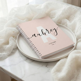 Agenda Monograma - Caligrafia Girly Blush - Rosa