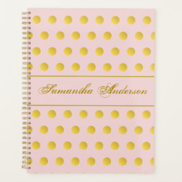 Agenda Monograma Chic Pink Dourado Name Planner