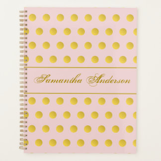 Agenda Monograma Chic Pink Dourado Name Planner