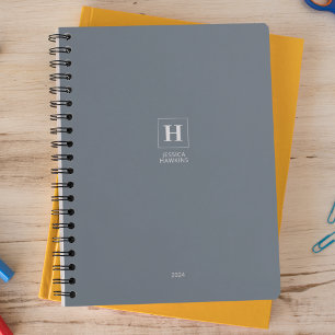 Agenda Monograma Clássico Dusty Blue Semanal
