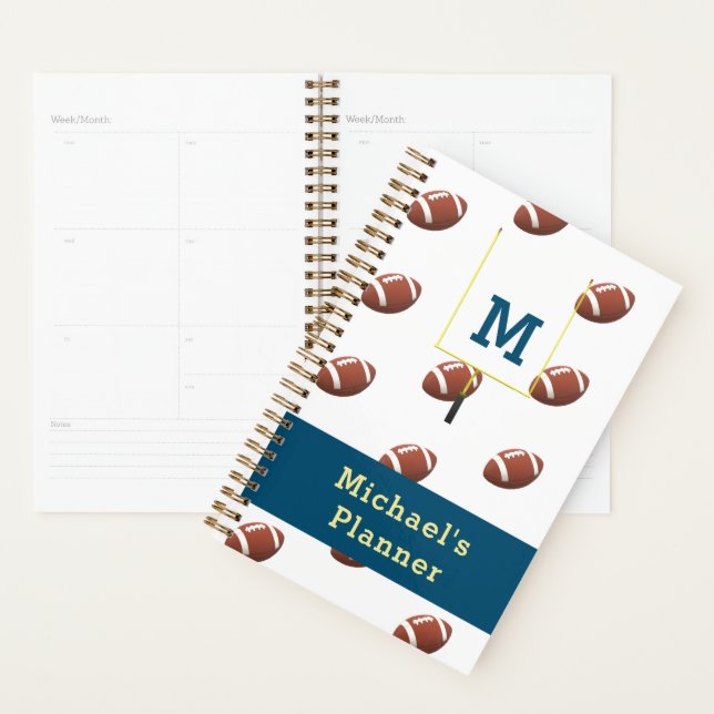 Agenda Monograma com Futebol de Nomes (Exibição)