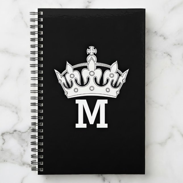 Agenda Monograma Coroa Branca Personalizado (Criador carregado)