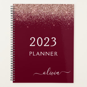 Agenda Monograma da Brilhante Rosa Rosa 2022