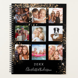Agenda Monograma da coleção de fotos da família de ouro p