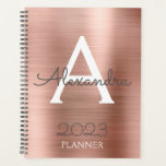 Agenda Monograma de 2021, cor-de-rosa-pincelada, Dourado,<br><div class="desc">2021 Rosa Dourado - Blush Pink Sparkle Metallic Monographic Name (Nome do monograma metálico cor-de-rosa e Planejador Inicial de Notebook Espiral). Isto faz o doce e perfeito aniversário de 16 anos, casamento, chá de panela, aniversário, chá de fraldas ou festa de solteira presente para alguém que ama luxo de luxo...</div>
