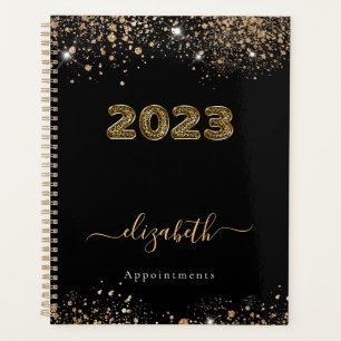 Agenda Monograma de 2022 do animal-leopardo-negro