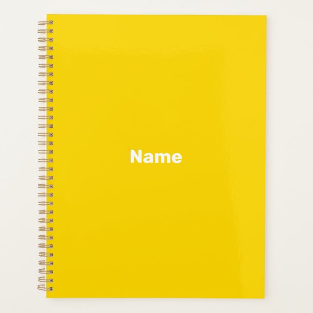 Agenda Monograma de ano de texto personalizado de cor lar (Frente)