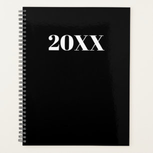 Agenda Monograma de ano personalizado branco preto