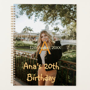 Agenda Monograma de foto feliz aniversário de 20 anos lar