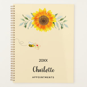 Agenda Monograma de girassol amarelo 2022
