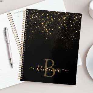 Agenda Monograma de Luxo Elegante Elegante com brilho Dou