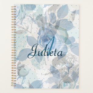 Agenda Monograma de luxo pastel rosa