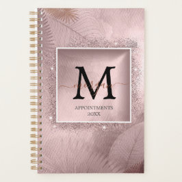 Agenda Monograma de Script Dourado rosa