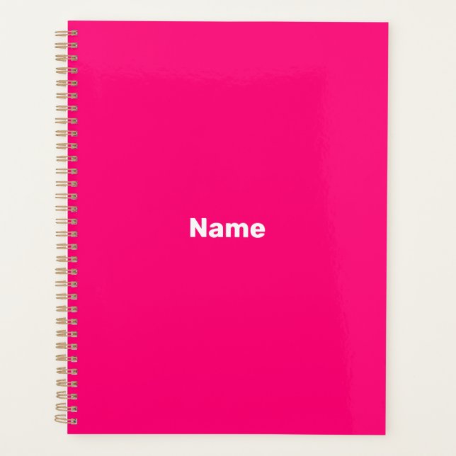 Agenda Monograma de texto de nome personalizado Fusca ros (Frente)