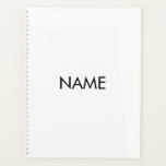Agenda Monograma de texto personalizado branco-preto míni<br><div class="desc">Nomes personalizados minimalistas preto e branco monogramas monogramas de texto ou Planejador personalizado de ano. Texto preto personalizado sobre fundo branco de cor sólida. Você pode personalizá-lo com seu nome,  monograma,  iniciais,  ano ou texto personalizado,  empresa,  escritório ou nome comercial,  etc</div>