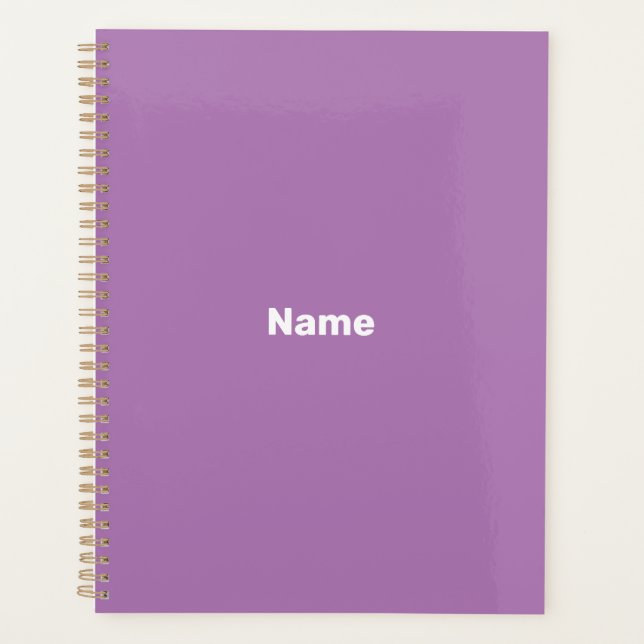 Agenda Monograma de texto personalizado de ano lavanda mi (Frente)