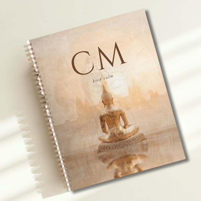 Agenda Monograma do Buda Dourado (Golden Buddha Monogram Custom Planner)
