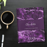 Agenda Monograma do mármore rosa púrpura 2025<br><div class="desc">Um fundo roxo e cor-de-rosa profundo,  fundo de mármore. Personalize e adicione seu monograma,  nome e ano.</div>
