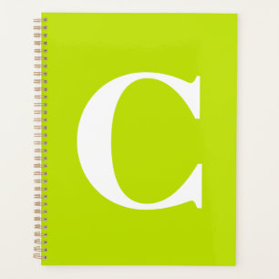 Agenda Monograma do nome amarelo do neon fluorescente