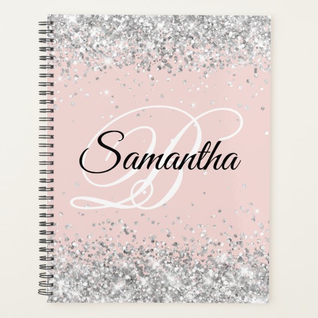 Agenda Monograma do Rico de Lâmpada Glitter Sparver Silve (Frente)