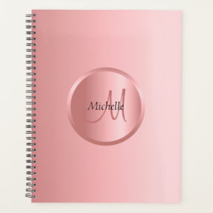 Agenda Monograma Dourado Elegante Personalizado