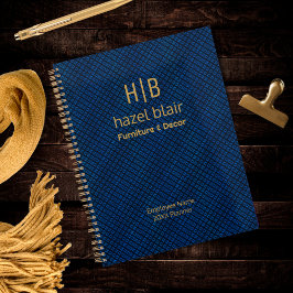 Agenda Monograma Dourado minimalista | Logotipo comercial