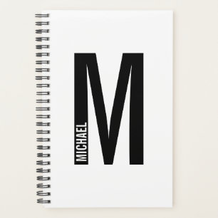 Agenda Monograma e Nome de Negrito Personalizado Moderno