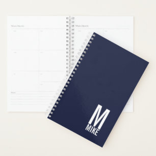 Agenda Monograma e Nome de Negrito Personalizado Moderno