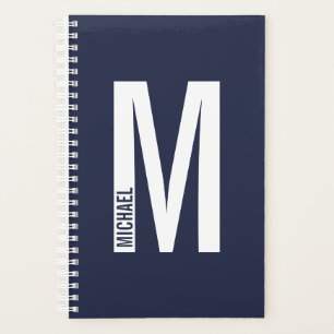 Agenda Monograma e Nome de Negrito Personalizado Moderno
