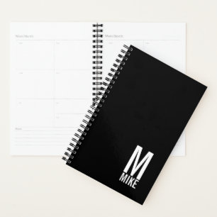 Agenda Monograma e Nome de Negrito Personalizado Moderno