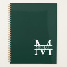 Monograma e nome Elegante Emerald Verde Personaliz