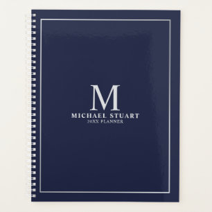 Agenda Monograma e Nome Personalizados do marinho Blue Si