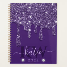 Monograma Elegante com Glitter Roxo Caindo