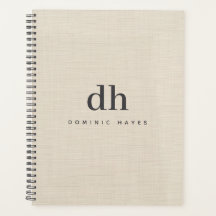 Monograma Elegante Minimalista Textura Creme Bege 