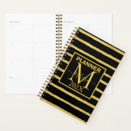 Agenda Monograma em branco e Dourado