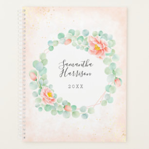 Agenda Monograma Eucalyptus Deixa Pêssego Floral de Peon