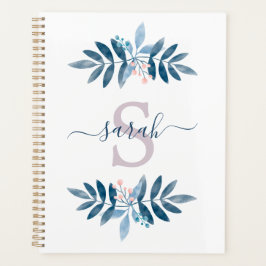 Agenda Monograma Floral Aquarela Lilás