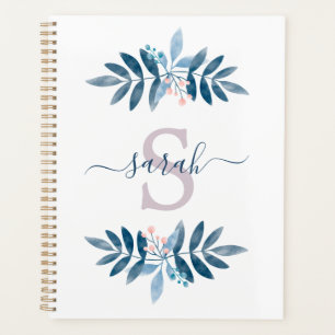 Agenda Monograma Floral de Aguarela Lilás