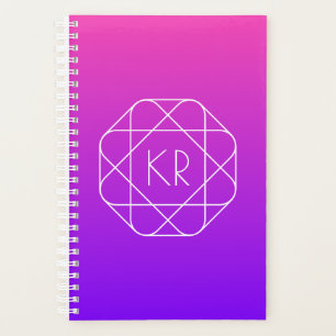 Agenda Monograma Geométrico Legal Violeta Roxo Magenta