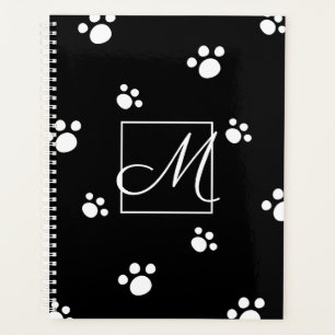 Agenda Monograma Impressão em preto e branco de pãozi