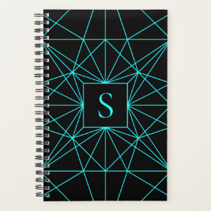 Agenda Monograma inicial Turquesa Design Geométrico
