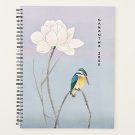Agenda Monograma japonês Vintage Kingfisher Planner