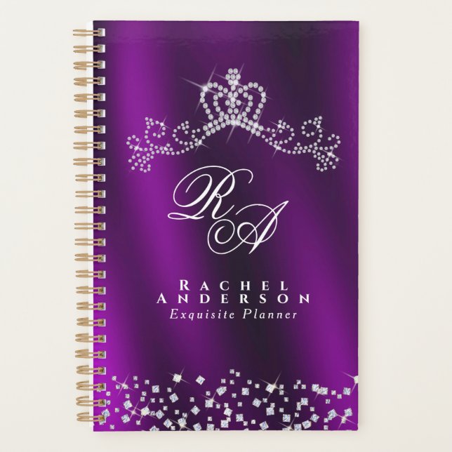 Agenda Monograma Magenta com Coloração brilhante (Frente)