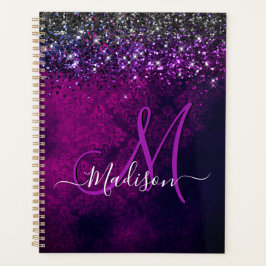 Agenda Monograma magenta preto escura escura escura e esc
