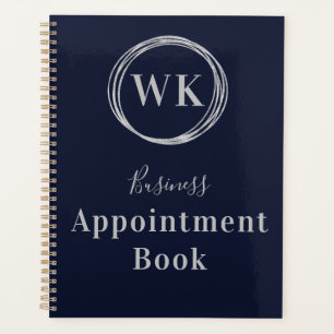 Agenda Monograma Marinho Silver Business Appoint Book